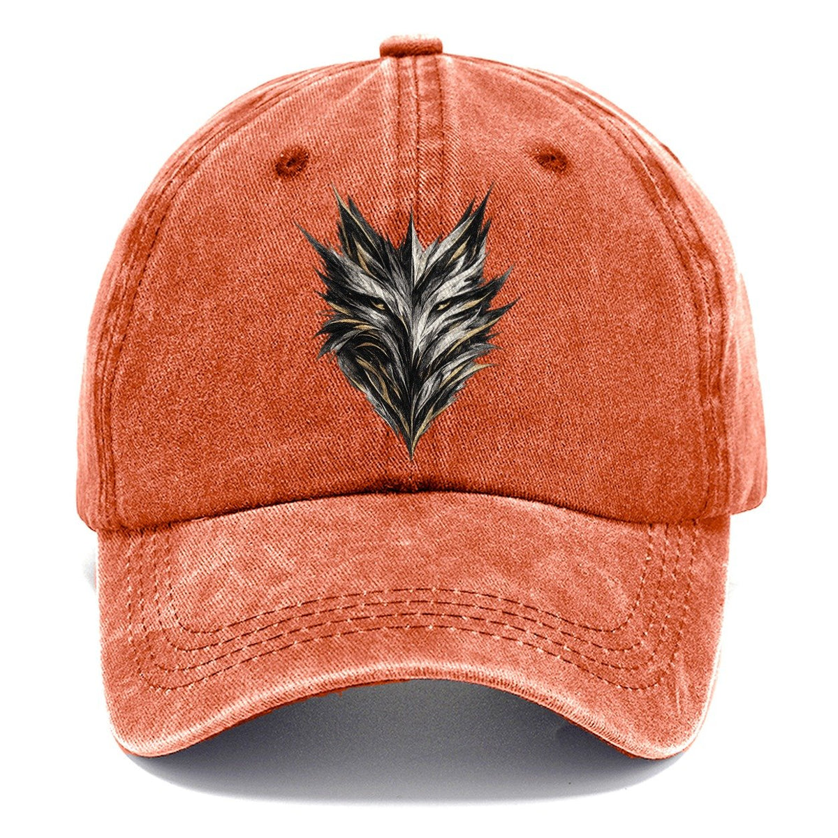 Black Gold Wolf Face Classic Cap – Terracotta Clay