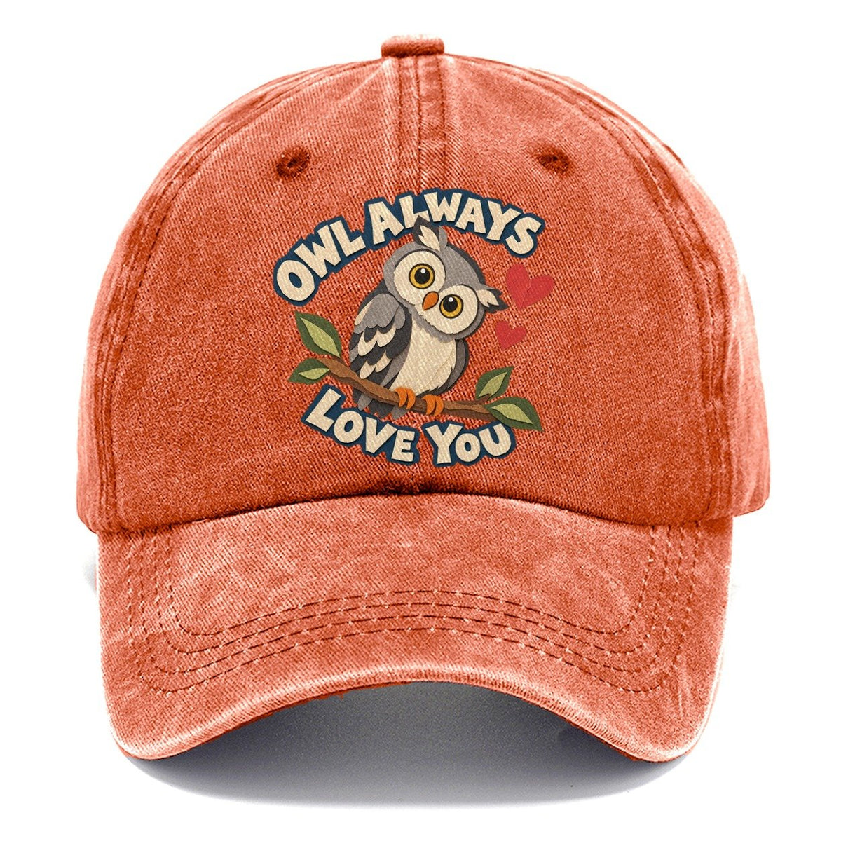 Cut-Paper Owl Animal Puns Classic Cap – Terracotta Clay