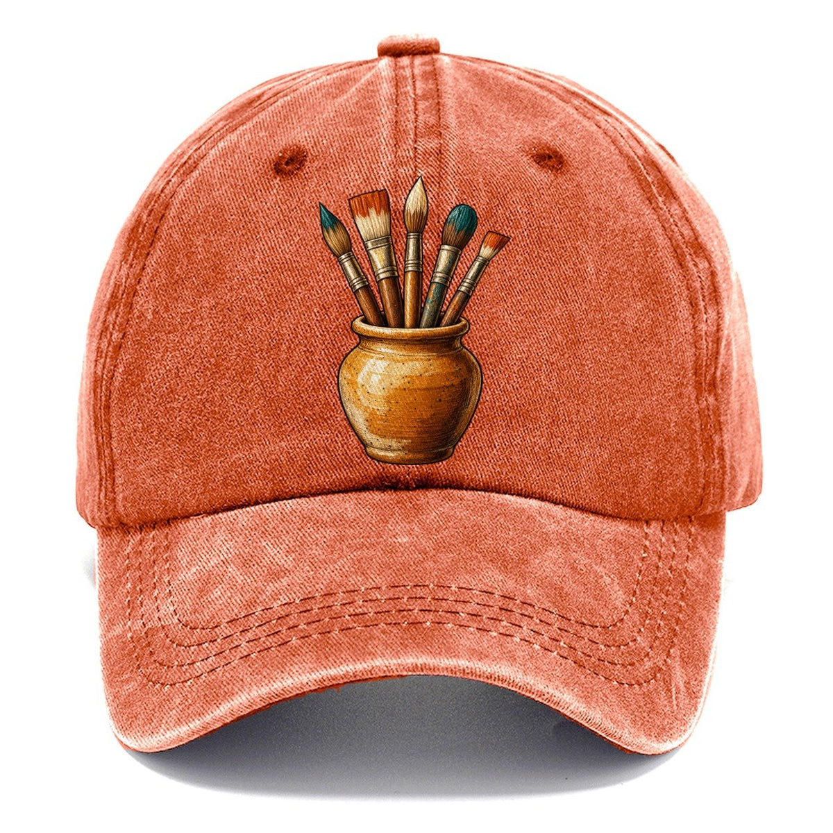 Paintbrush Jar In Ochre Pastimes Companions Classic Cap – Terracotta Clay