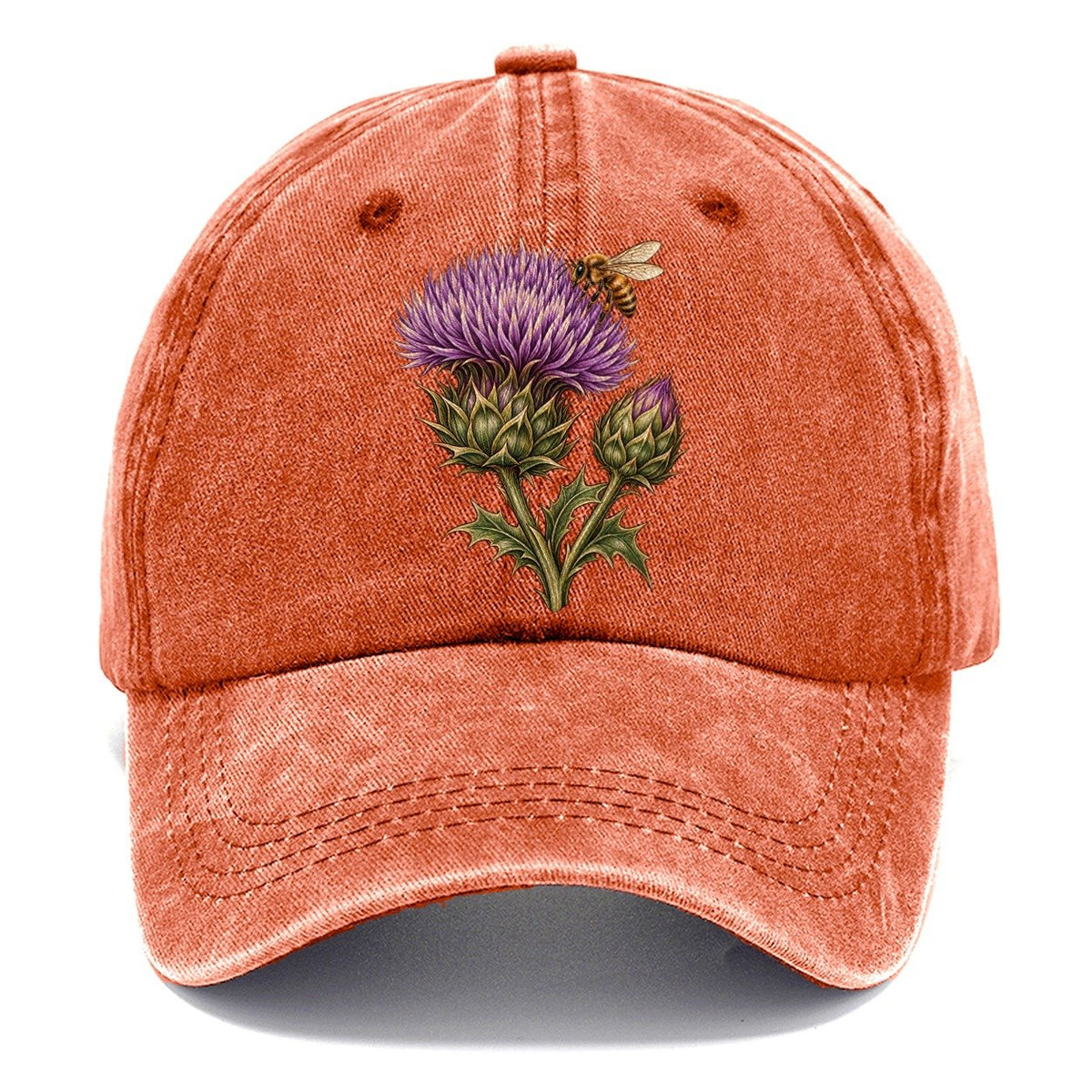Thistle Bud And Honeybee Pastimes Companions Classic Cap – Terracotta Clay