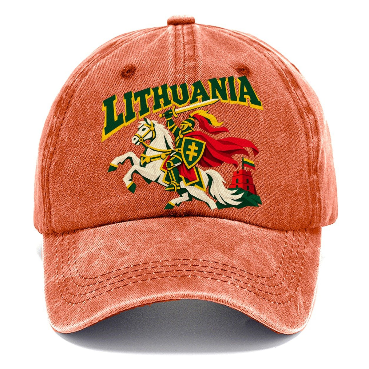 Lithuania Cut-Paper Badge Classic Cap – Terracotta Clay