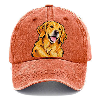 Happy Golden Retriever Portrait Classic Cap – Terracotta Clay