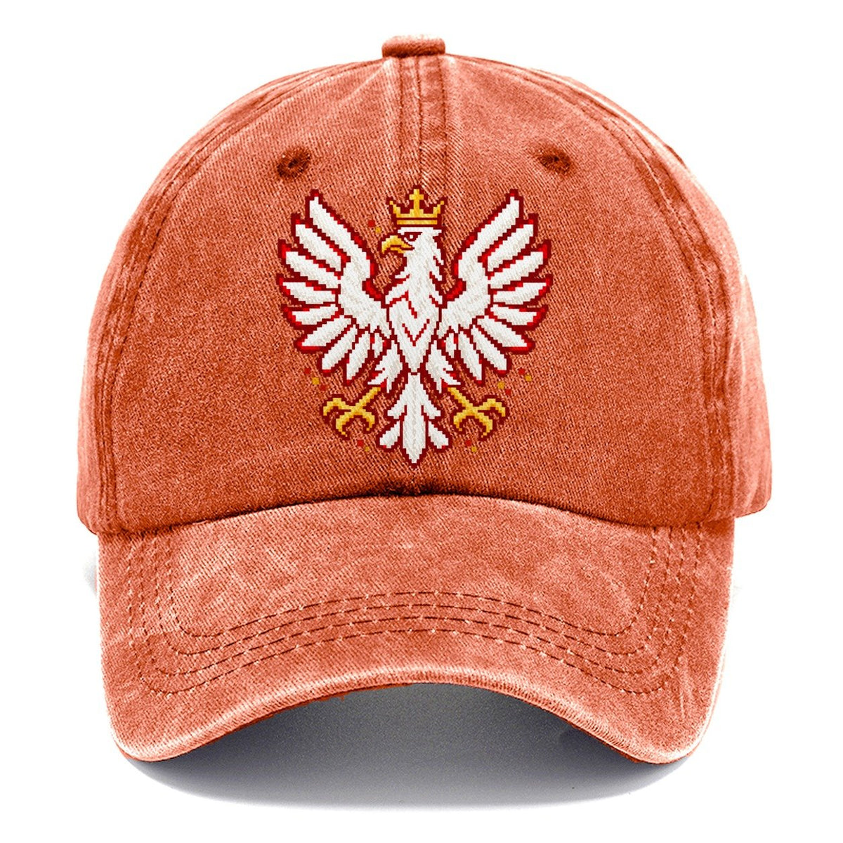 Poland White Eagle Pixel Art Classic Cap – Terracotta Clay