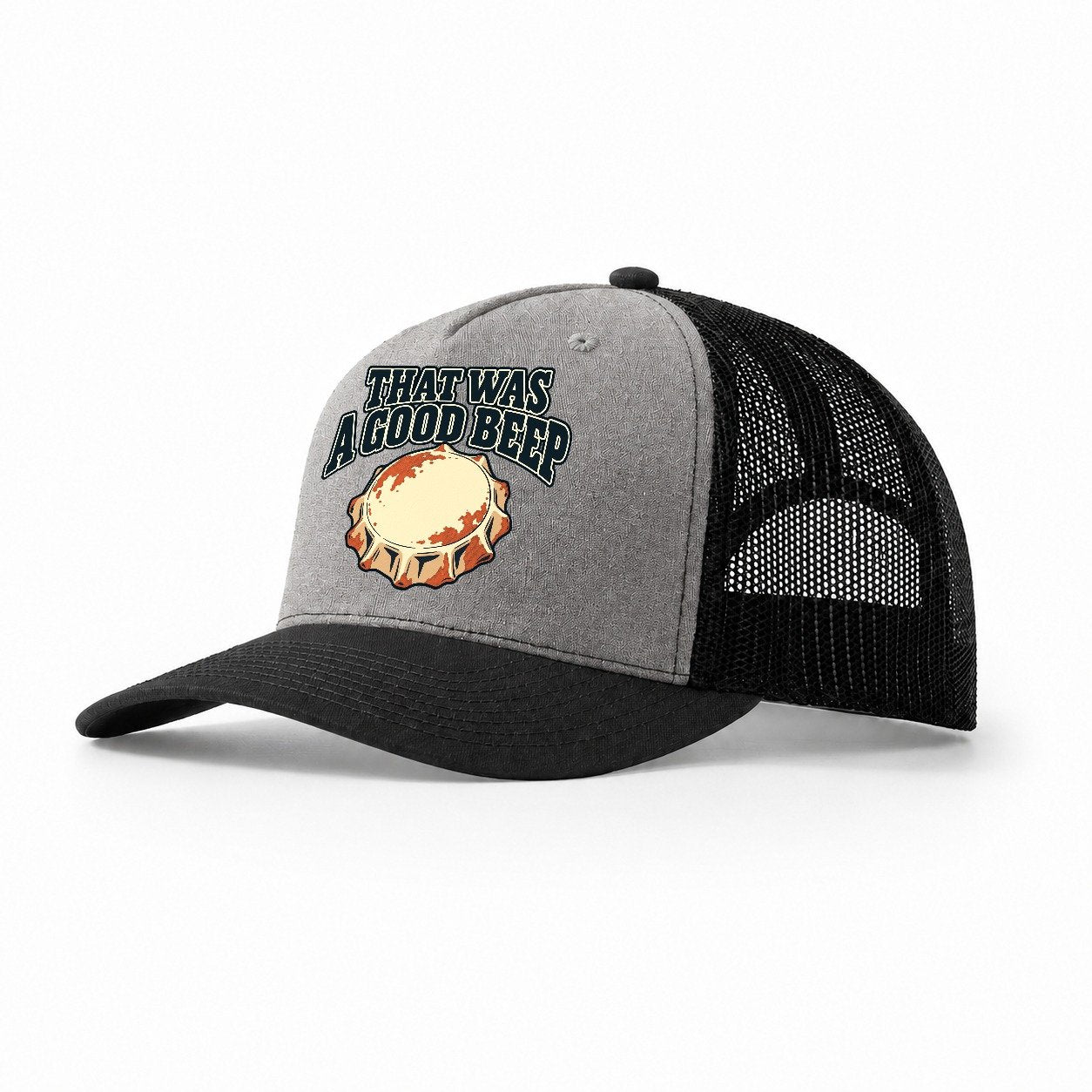 That Was A Good Beep Treasure Hunting Trucker Hat – Grey Black