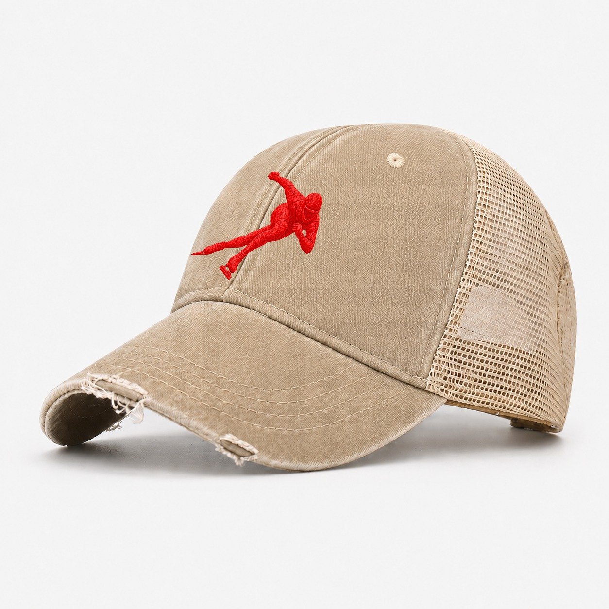 Speed Skater Corner Lean Micro Motion Mark Washed Trucker Hat – Khaki