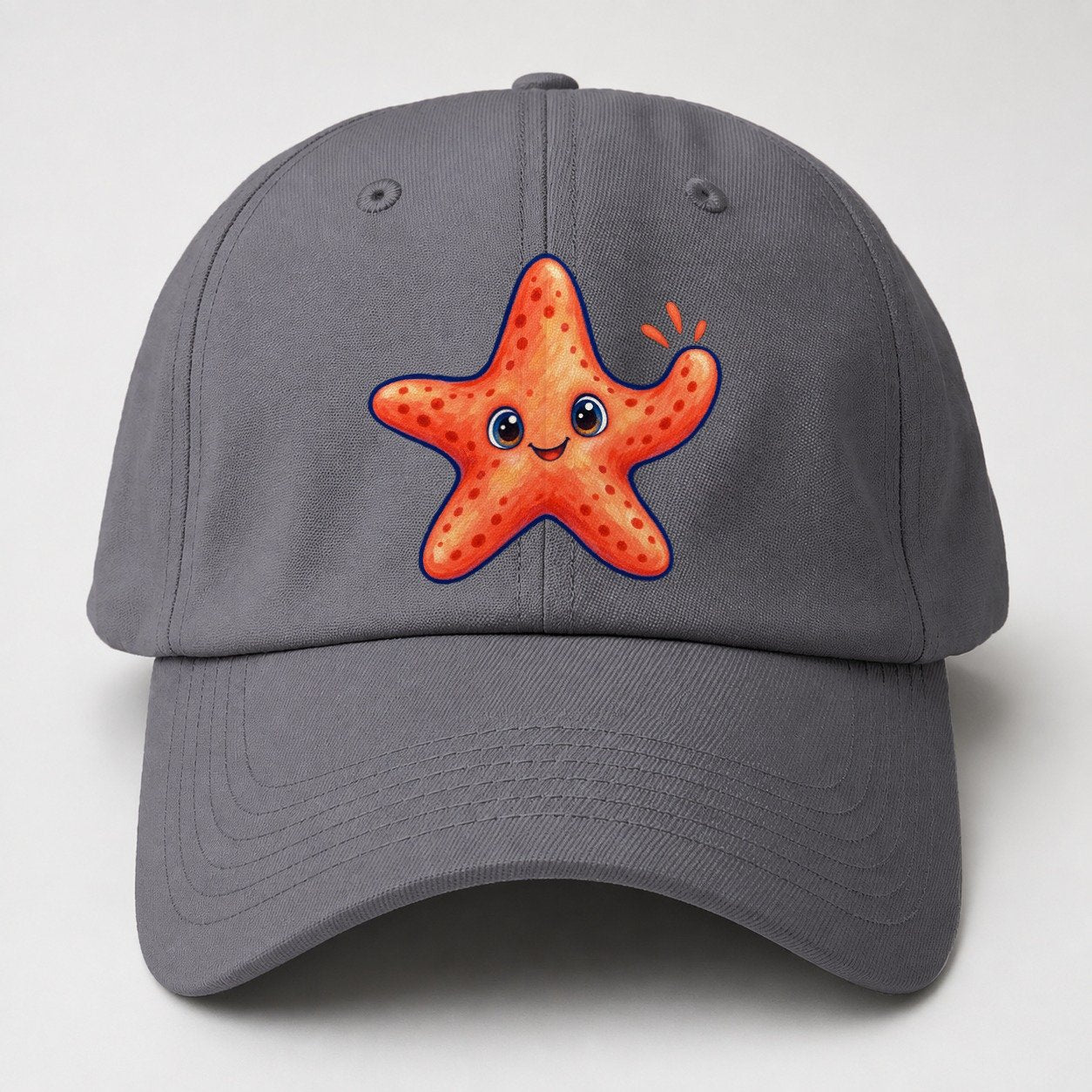 Starfish Front Cheer Sea Sprite Baseball Cap – Grey