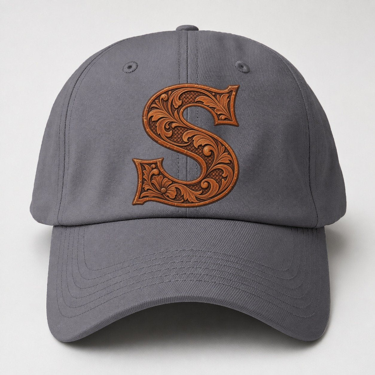 Tooled Leather S Monogram Baseball Cap – Grey