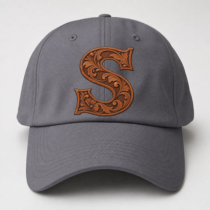 Tooled Leather S Monogram Baseball Cap – Grey