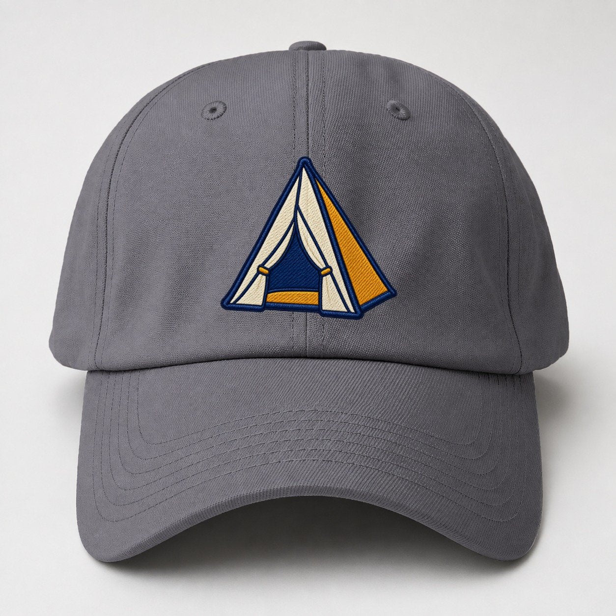 Dome Camping Tent Tiny Solo Marks Baseball Cap – Grey