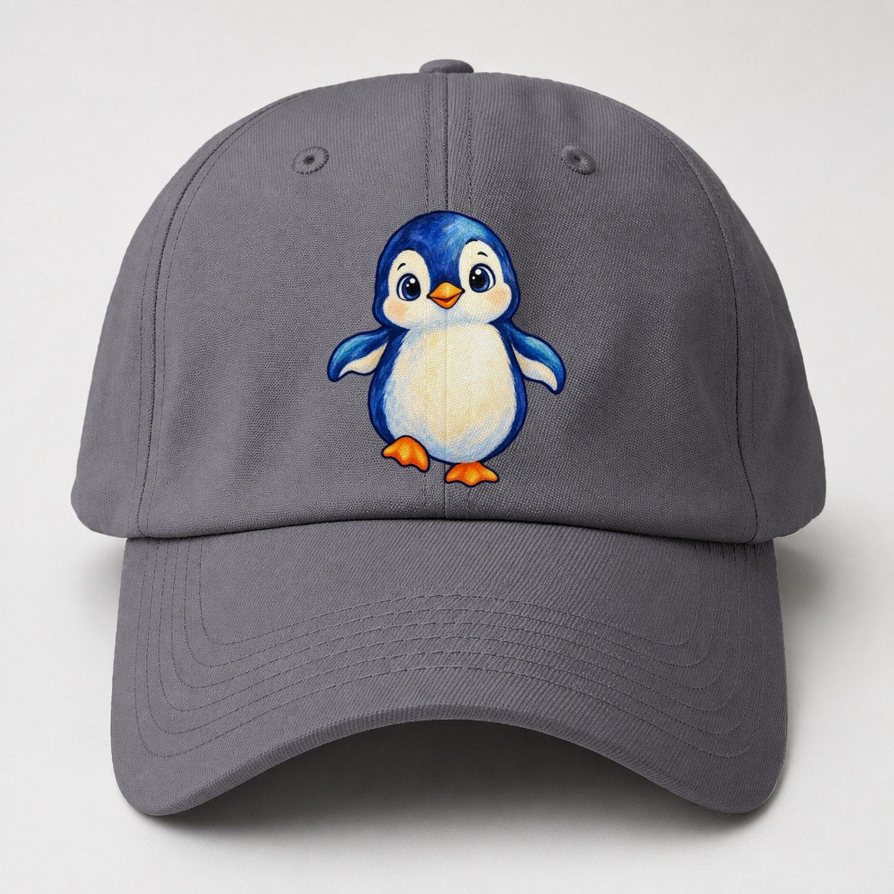 Penguin Front Waddle Sea Sprite Baseball Cap – Grey