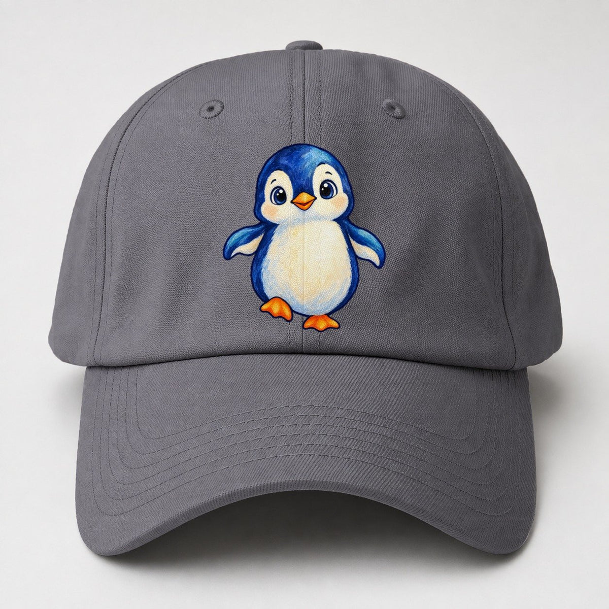Penguin Front Waddle Sea Sprite Baseball Cap – Grey
