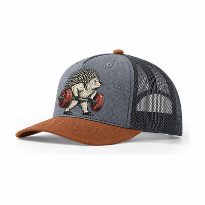 Porcupine Quill Rows Animal Lifters Trucker Hat – Heather Grey Rust Charcoal