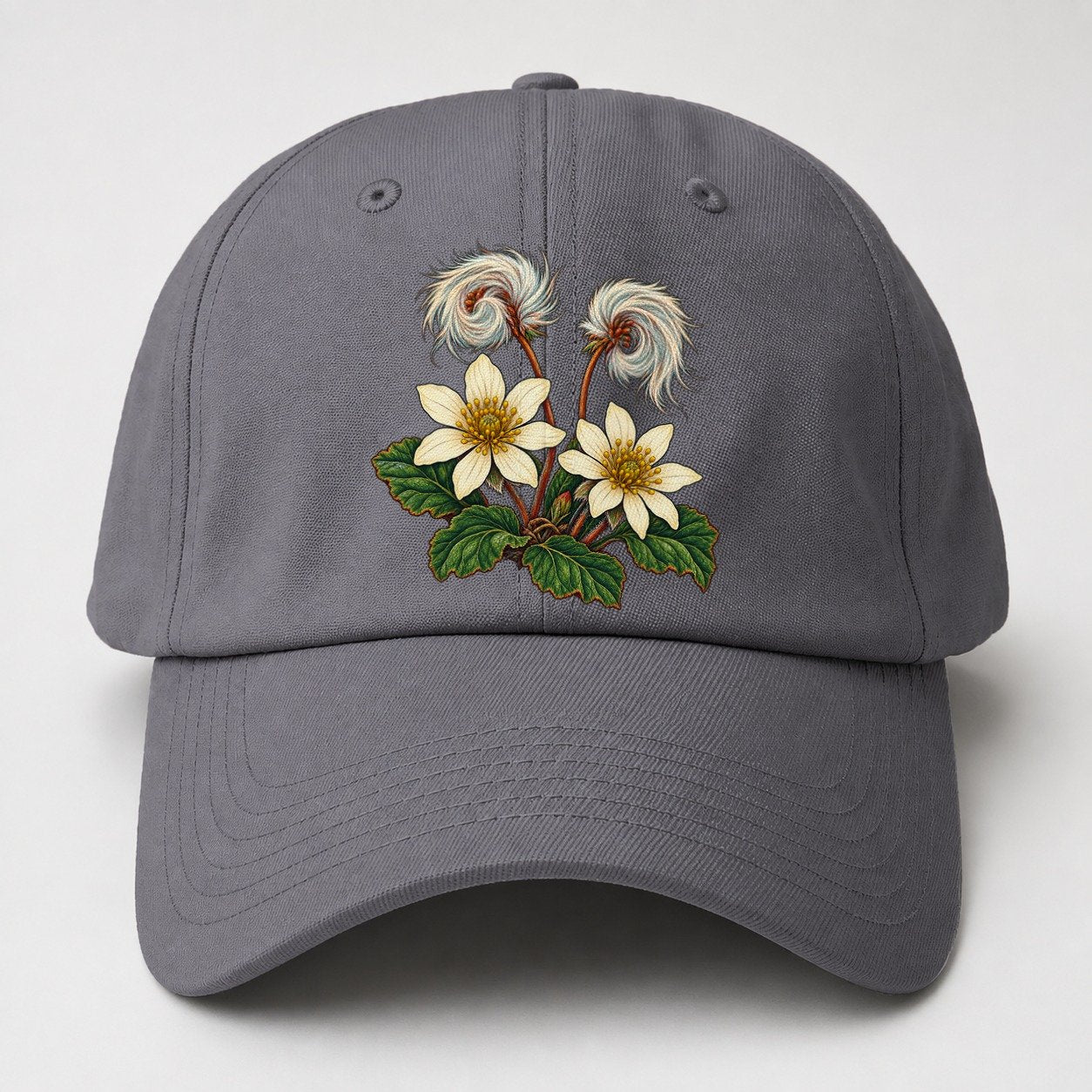 Northwest Territories Mountain Avens Canada Cultural Icons Baseball Cap – Grey