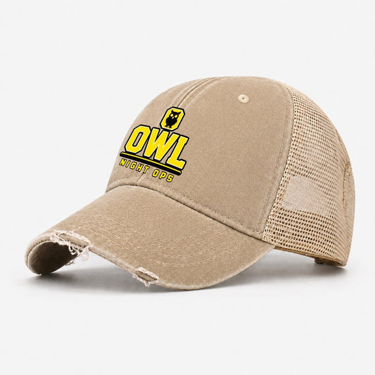 Owl Night Ops Heavy Duty Washed Trucker Hat – Khaki