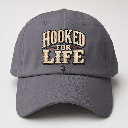 Hooked For Life American Wit Baseball Cap – Grey