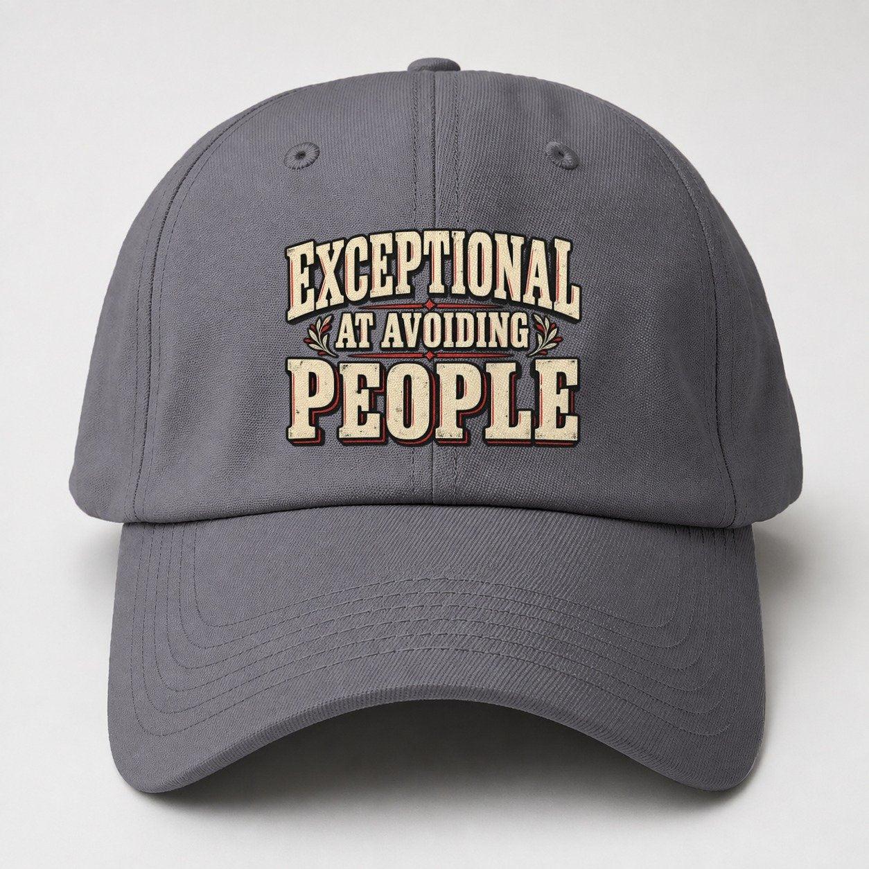 Exceptional At Avoiding People American Wit Baseball Cap – Grey
