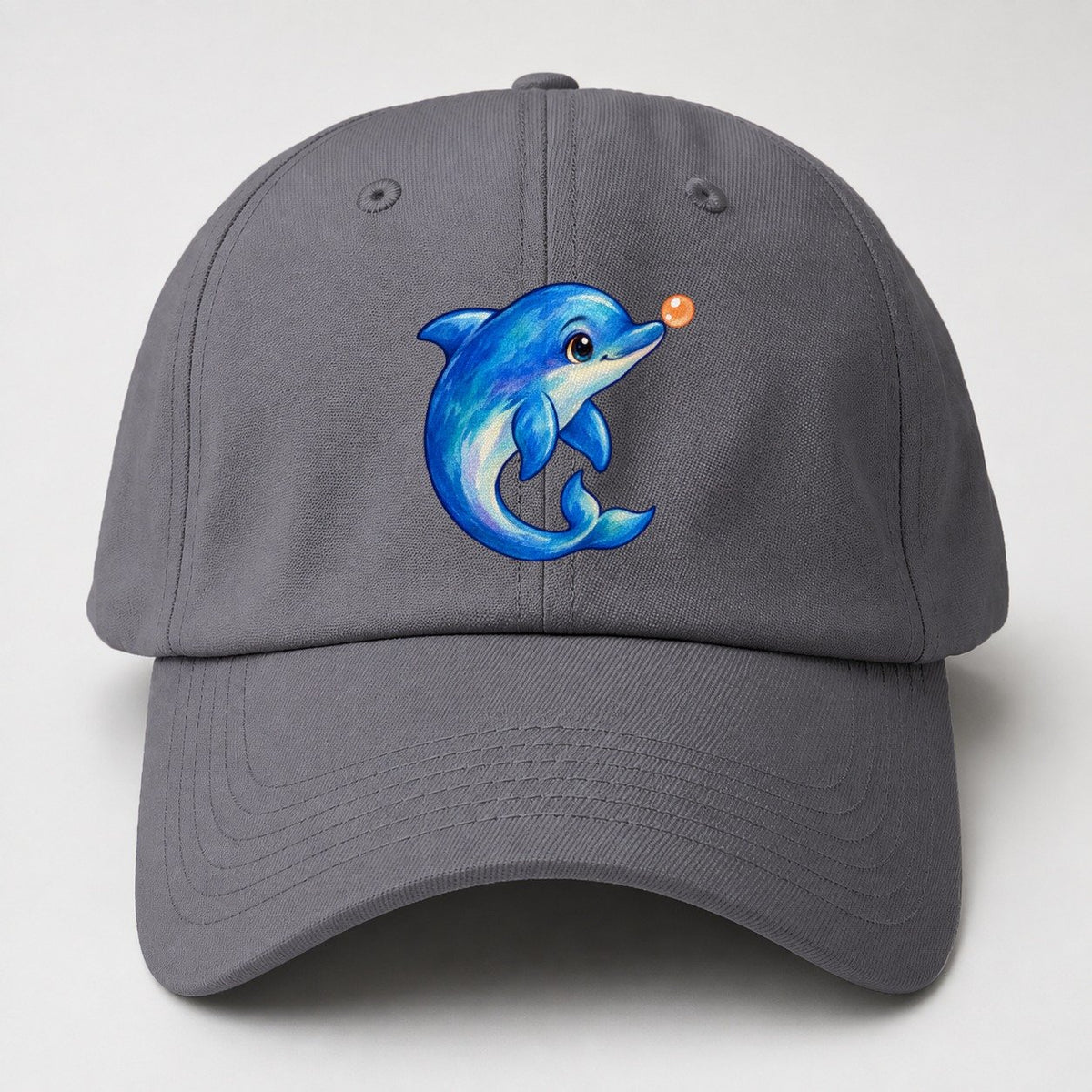 Dolphin Nose Boop Sea Sprite Baseball Cap – Grey