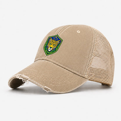 Brazil Minimal Emblem Country Logos Washed Trucker Hat – Khaki