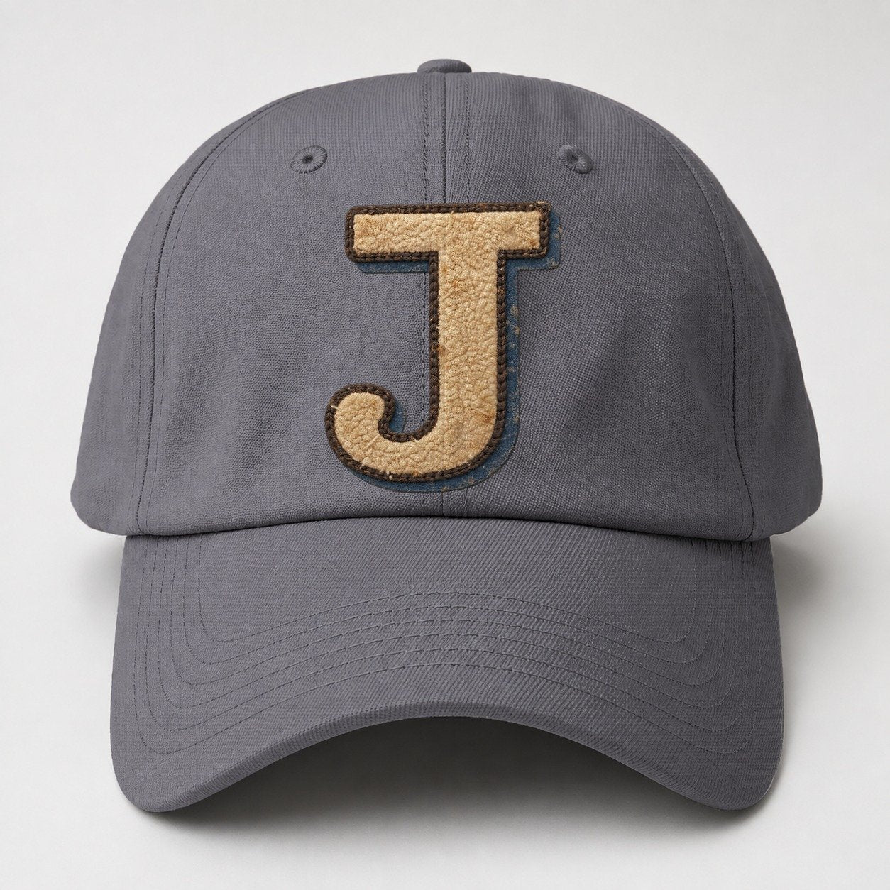 Varsity Chenille J Monogram Baseball Cap – Grey
