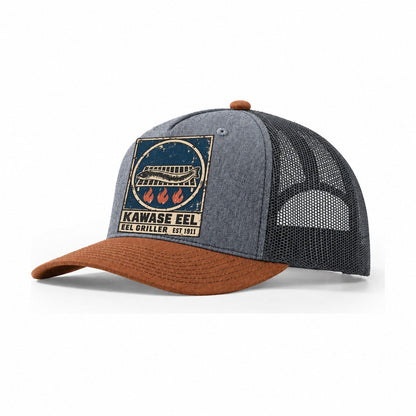 Kawase Eel Grill Noren Trade Co Trucker Hat – Heather Grey Rust Charcoal