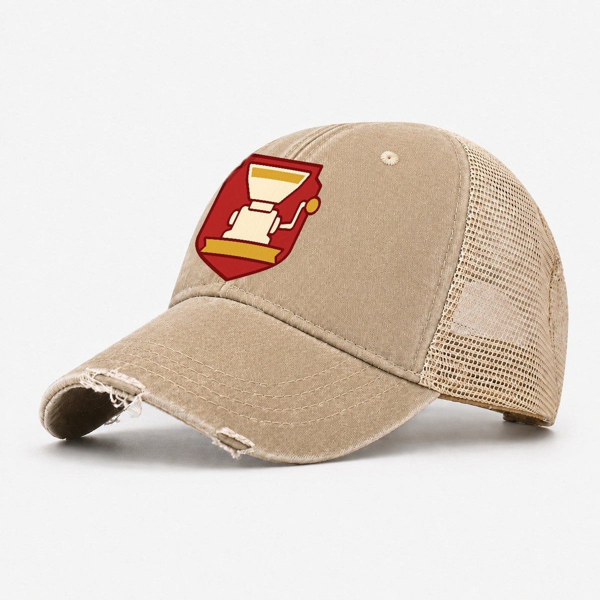 Grain Mill Crest Washed Trucker Hat – Khaki