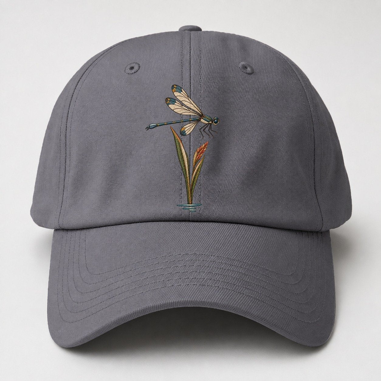 Damselfly Reed Reflection Gentle Wild Baseball Cap – Grey
