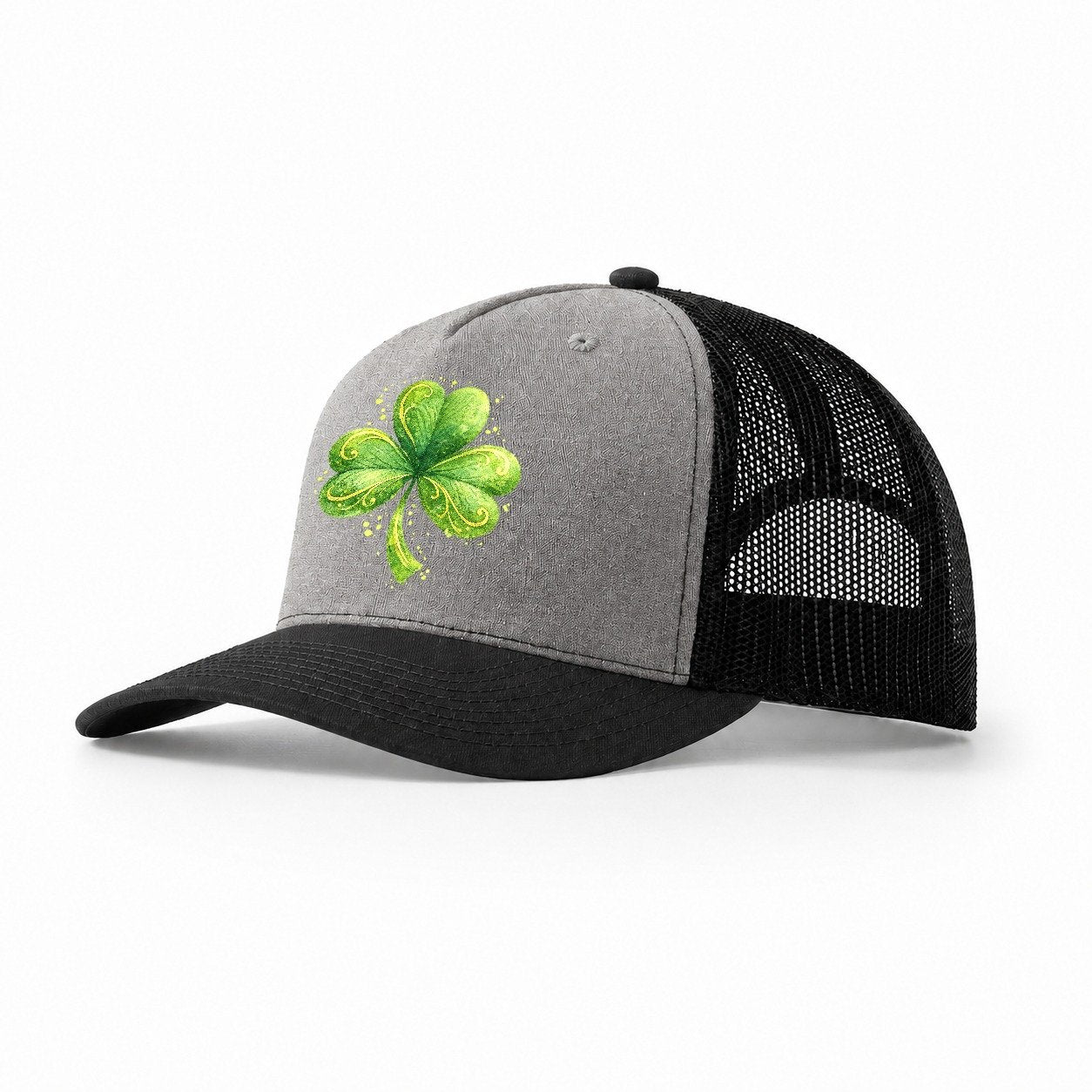 Shamrock Trucker Hat – Grey Black