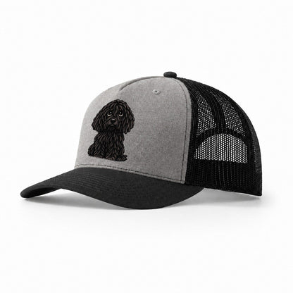 Puli Sitting Sweetheart Trucker Hat – Grey Black