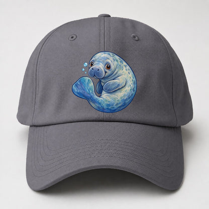 Manatee Curled Drift Sea Sprite Baseball Cap – Grey