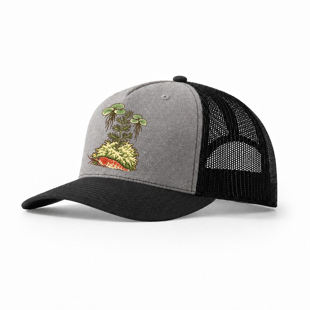 Tiny Tank Ecosystem Aquarium Keeping Trucker Hat – Grey Black
