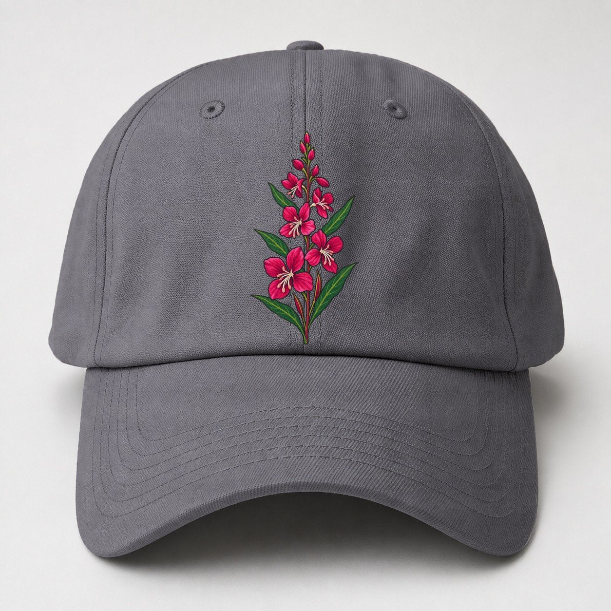 Yukon Fireweed Spike Canada Cultural Icons Baseball Cap – Grey