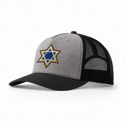 Star Of David Trucker Hat – Grey Black