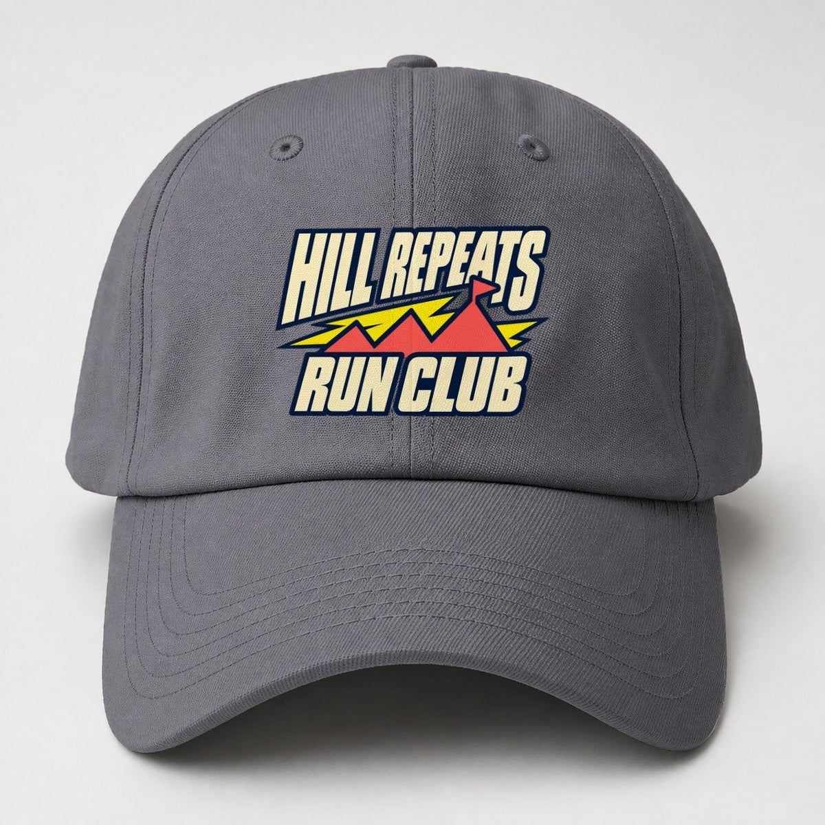 Hill Repeats Run Club 90S Running Clubs Baseball Cap – Grey