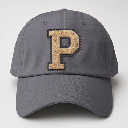 Varsity Chenille P Monogram Baseball Cap – Grey
