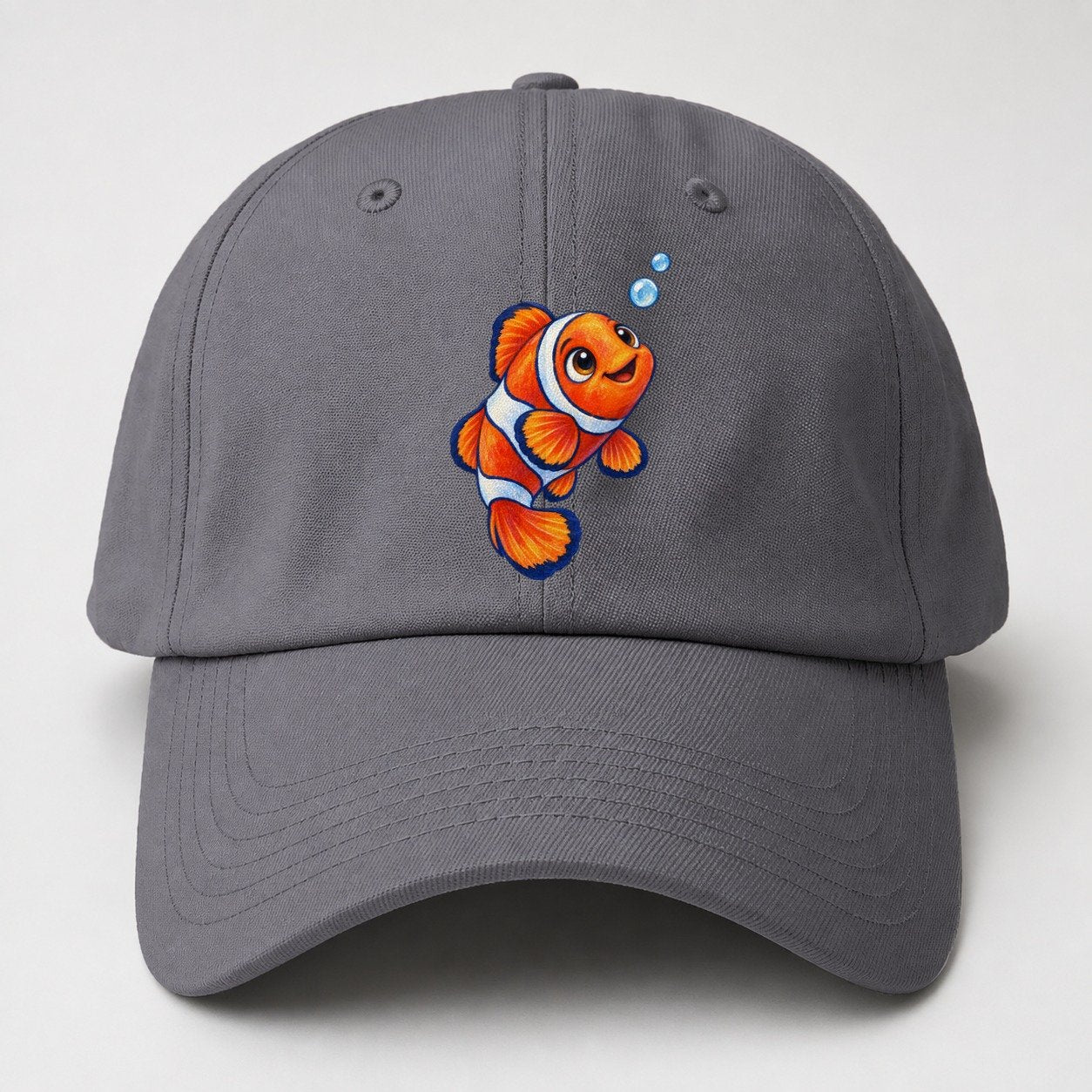 Clownfish Upward Flick Sea Sprite Baseball Cap – Grey
