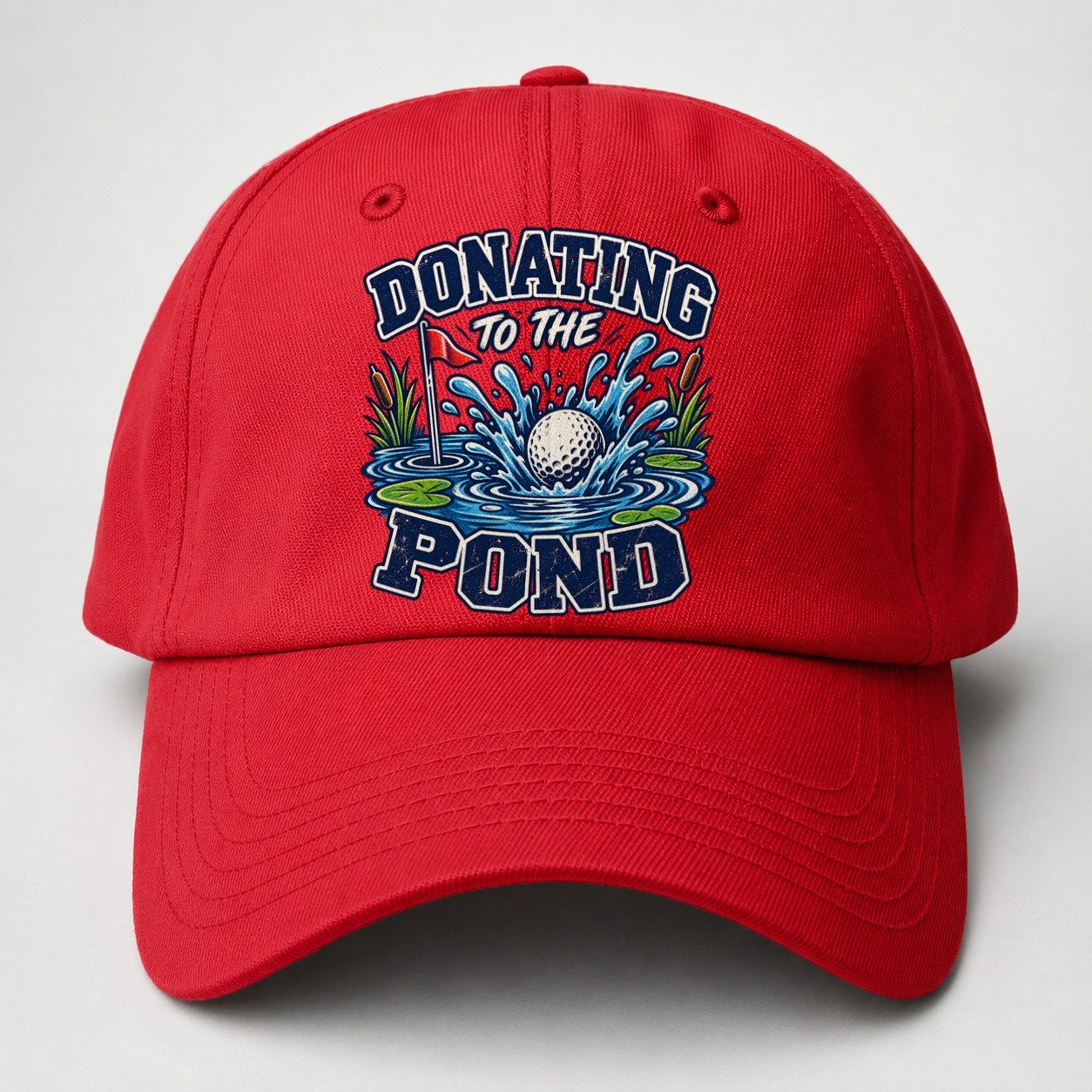 Donating To The Pond Golf Life Baseball Cap – Red