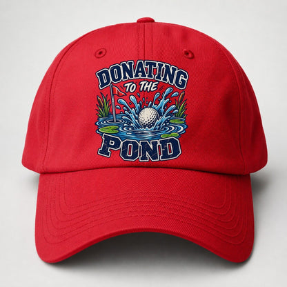 Donating To The Pond Golf Life Baseball Cap – Red