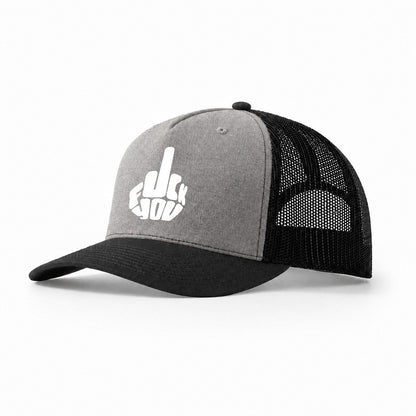 Fuck You! Cap Design Trucker Hat – Grey Black