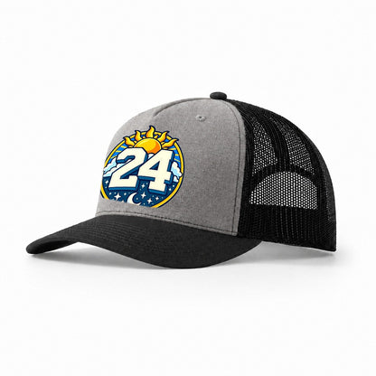 All Day Every Hour Number Club Trucker Hat – Grey Black