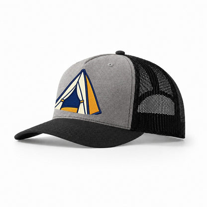 Dome Camping Tent Tiny Solo Marks Trucker Hat – Grey Black