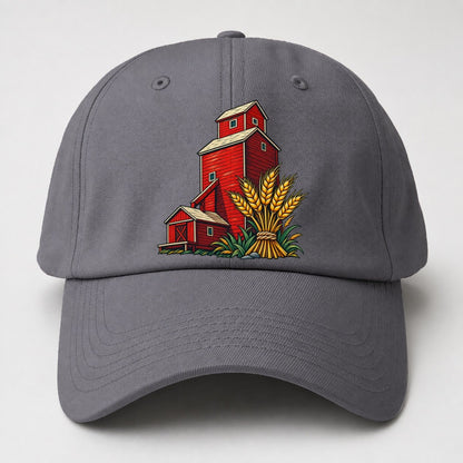Prairie Grain Elevator And Wheat Sheaf Canada Cultural Icons Baseball Cap – Grey