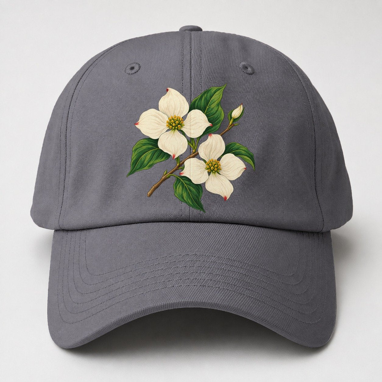 British Columbia Pacific Dogwood Bloom Canada Cultural Icons Baseball Cap – Grey