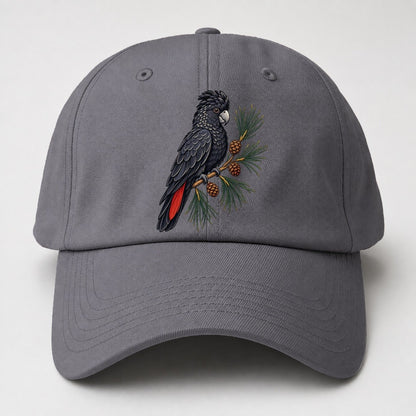 Glossy Black Cockatoo And She Oak Cones Australia Cultural Icons Baseball Cap – Grey
