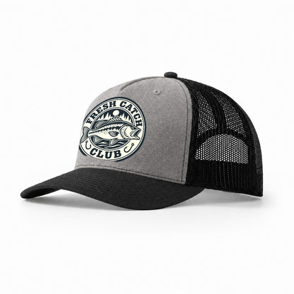 Fresh Catch Club Fishing Elegant Trucker Hat – Grey Black
