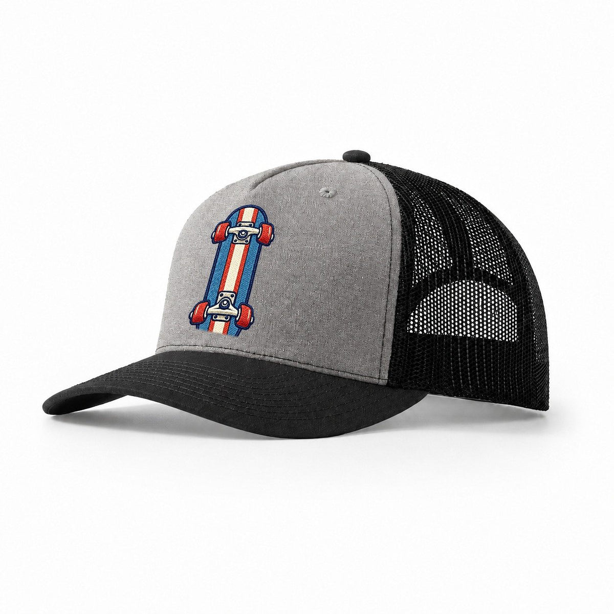 Skateboard Tiny Solo Marks Trucker Hat – Grey Black