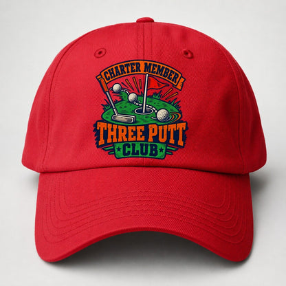 Three Putt Club Golf Life Baseball Cap – Red