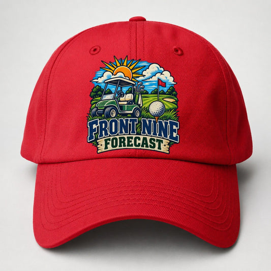 Front Nine Forecast Golf Life Baseball Cap – Red