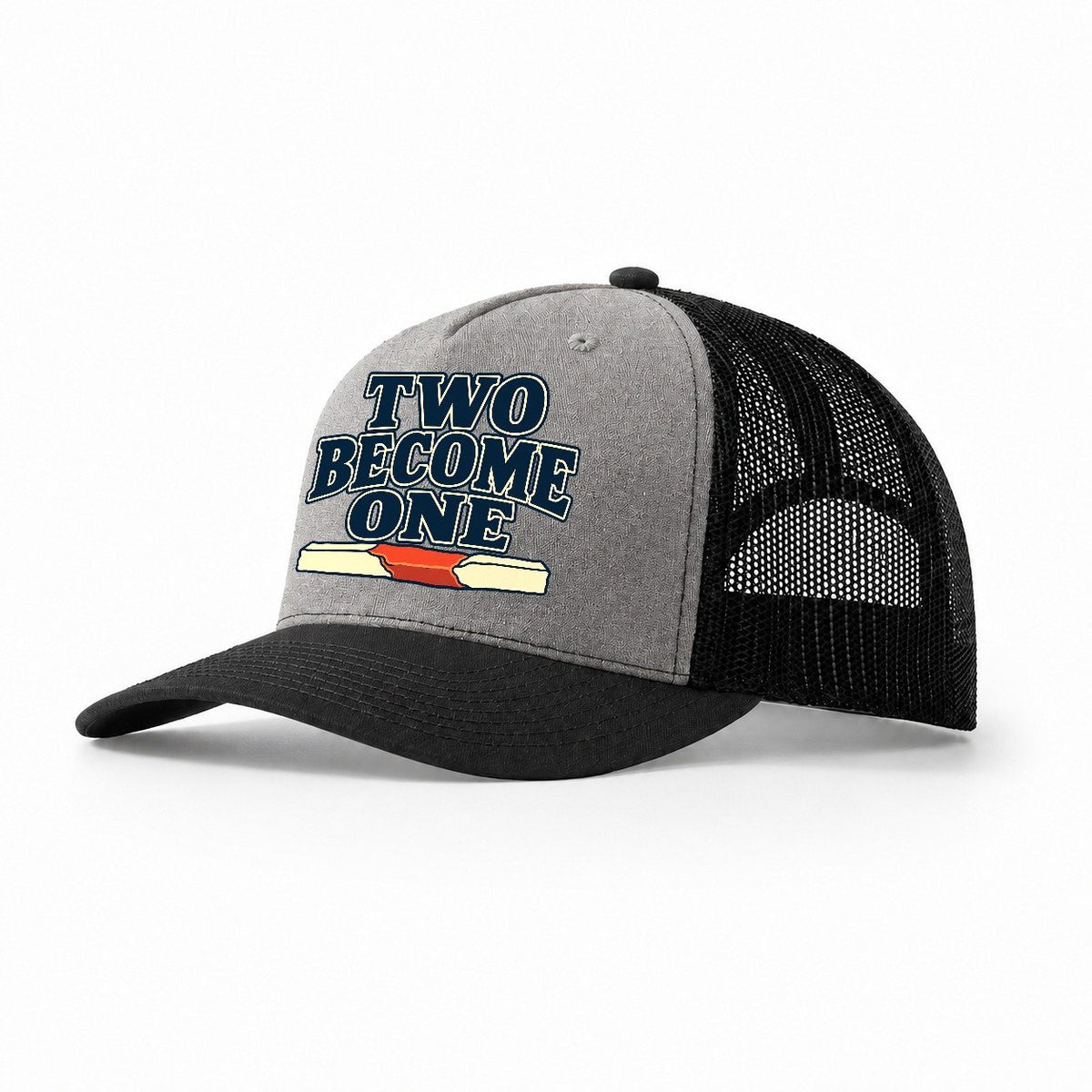 Two Become One Blacksmithing Trucker Hat – Grey Black