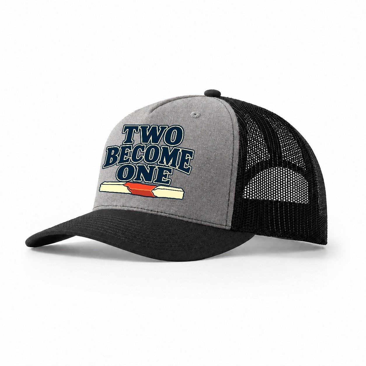Two Become One Blacksmithing Trucker Hat – Grey Black