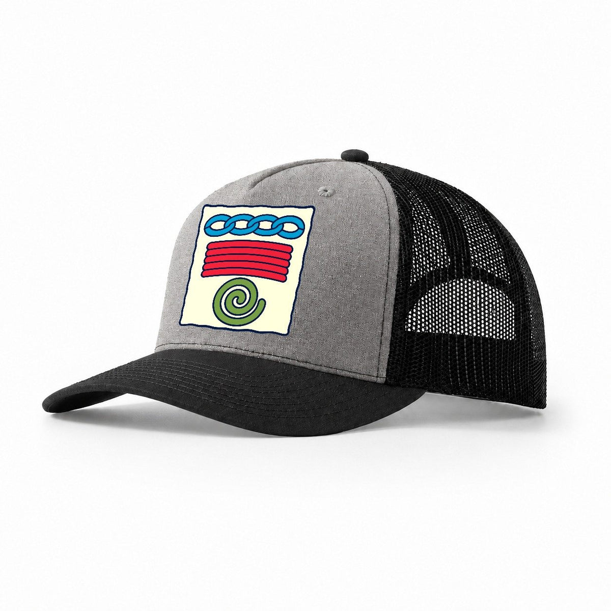 Stitch Vocabulary Trio And Needlework Trucker Hat – Grey Black